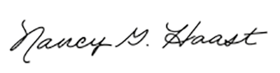 Nancy Haast's signature